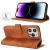 For iPhone 14 Pro Max Wallet Case Double Folded Edge Skin Touch PU Leather Flip Phone Cover