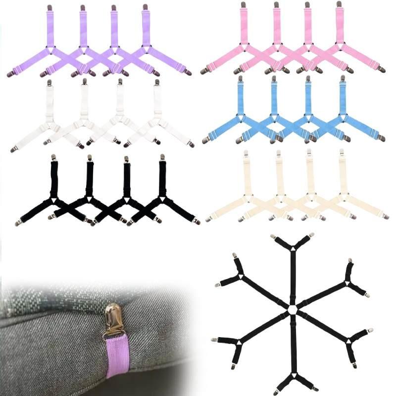 Adjustable Bed Sheet Clips Set For Nonslip Mattress And Curtain Securement