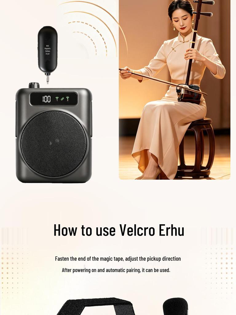 Erhu Bluetooth Wireless Microphone & Outdoor Amplifier Speaker Combo