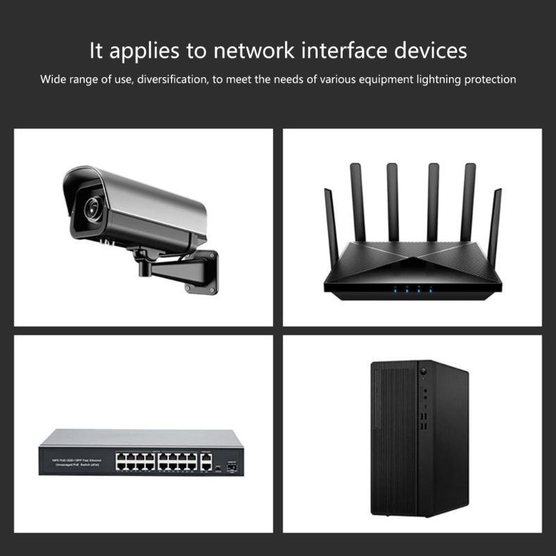 POE Surge Arrestor Ethernet Surge Protectors High Voltages Resistant Compatibility with IEEE802.3af/at Standards