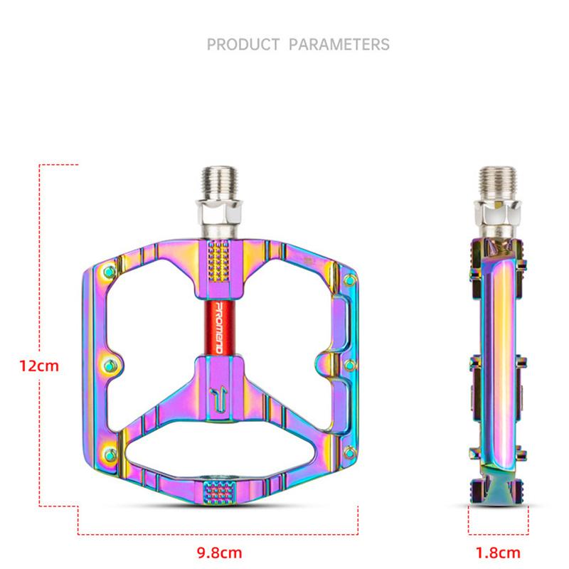 PROMEND MTB Bicycle Pedal Anti-Slip Double DU Bearings Lightweight Aluminum Alloy Pedal Wide Platform Pedals Mountain Bike Parts