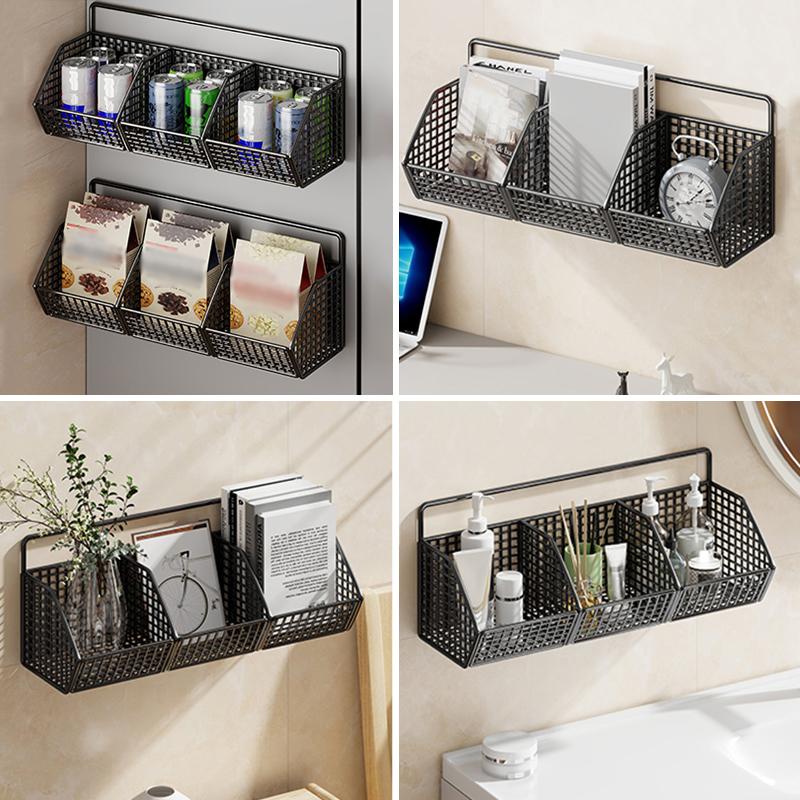 1PC Durable Metal Rack Heavy-Duty With Open Grid Design Space-Saving Vertical Garlic Wall Shelf For Vegetables 2 Sizes