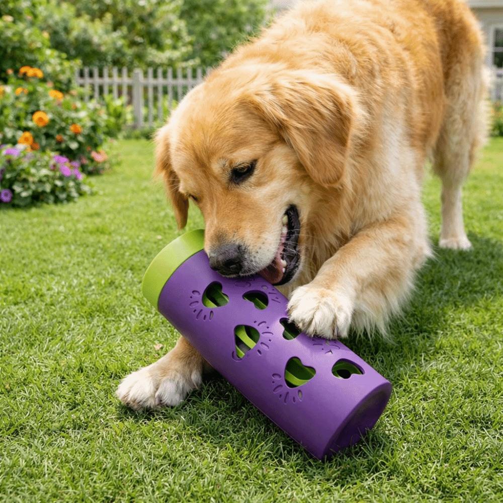 Bite Resistant Pet Leaking Food Toy Dog Paw Pattern Plastic Pet Snack Roller Teeth Grinding Puppy Puzzle Toy IQ Improvement