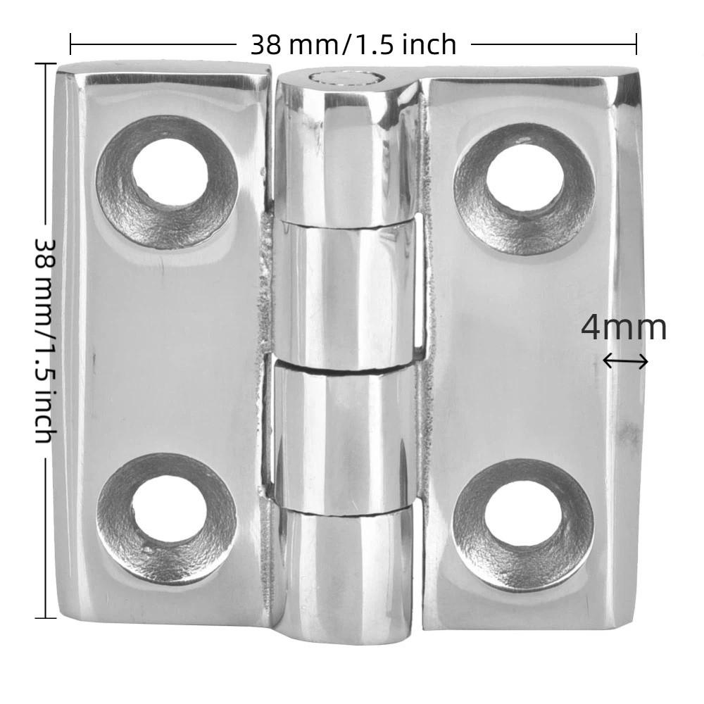 2 Pack 2" x 2" / 1.5" x 1.5" Boat Butt Hinges 316 Stainless Steel Investment Casting Construction Marine Grade Hatch Hinge