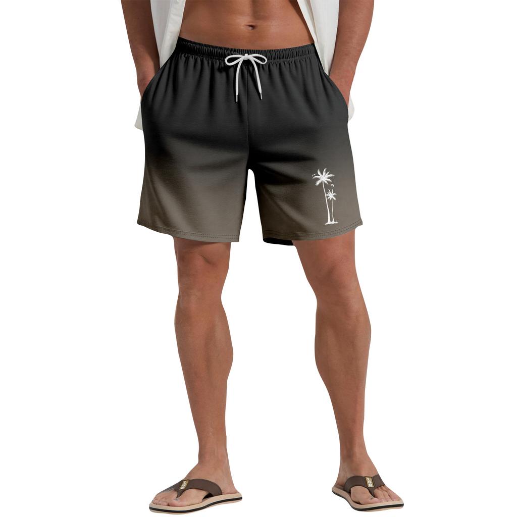 Hawaiian Plant Printed Men's Casual Beach Shorts