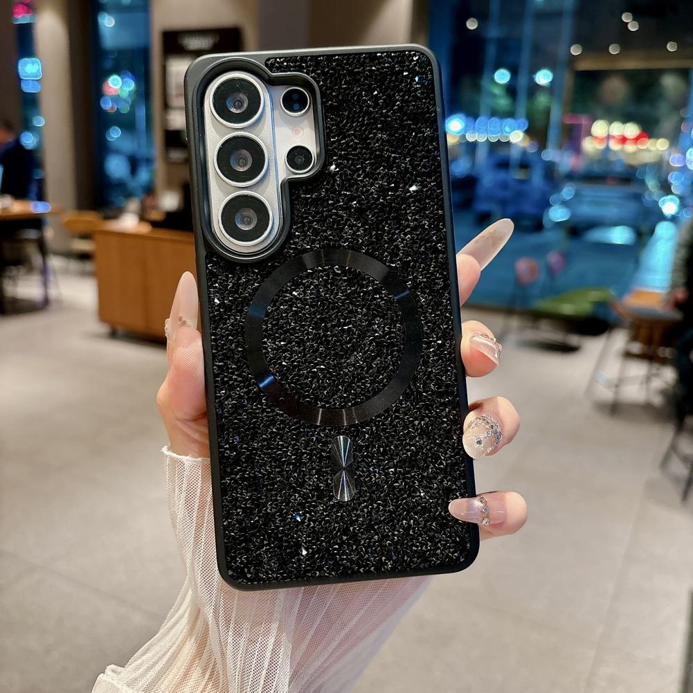 Back with Rhinestones With MagSafe Magnetic Case For Samsung S26 Ultra S26 Plus Galaxy S26 + Glitter Camera Protect Cover