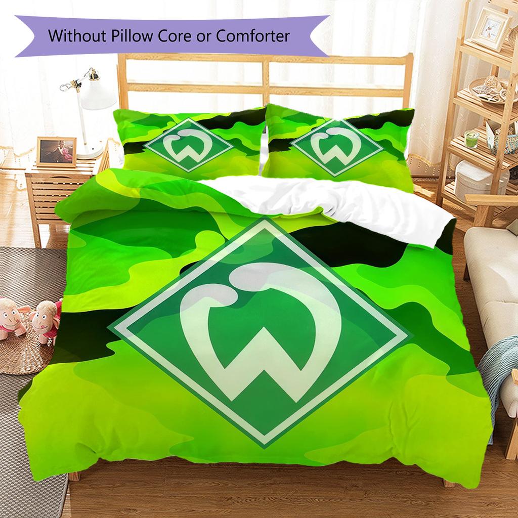 Set Copripiumino Trapuntato Werder Bremen Federa Decorazione Casa Regalo di Compleanno (1 * copripiumino + 2 * federa, senza nucleo)