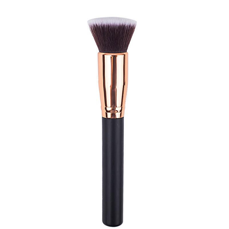 Portable Angled Contour Brush with Wooden Handle & Fiber Bristles