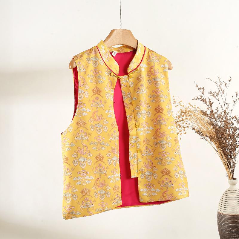 Elderly Women's Vest Brocade Vest 2025 New Outer Vest Vest Vest