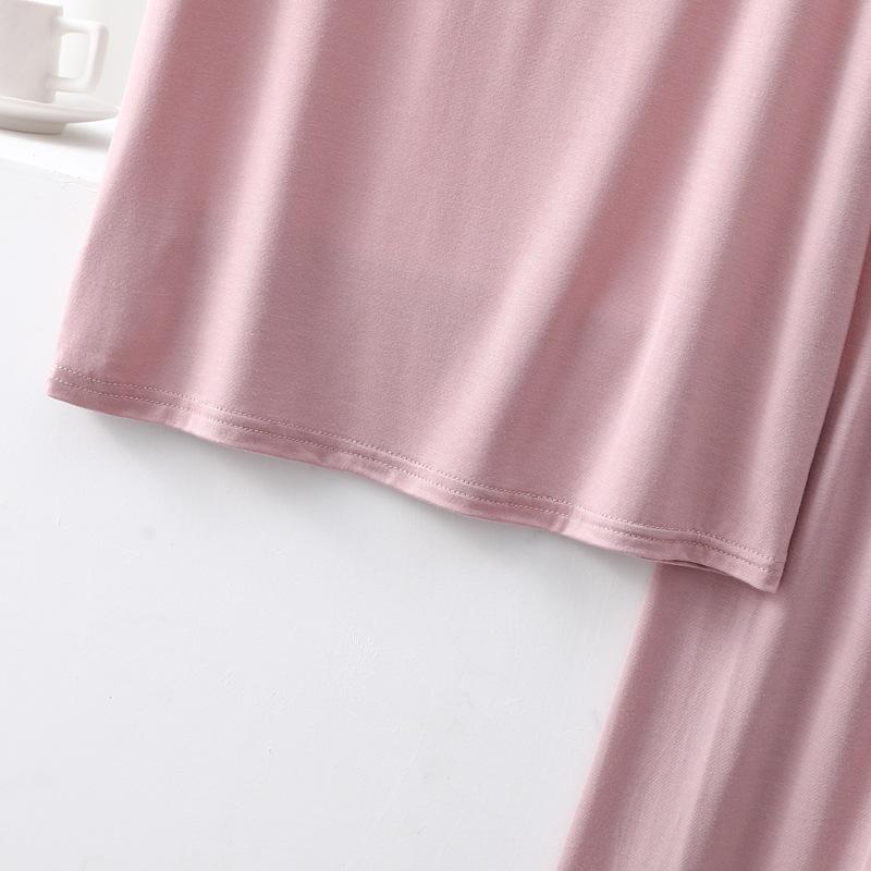 Nuovo Set Stagionale in Modal con Scollo Alto, Manica Media e Pantaloni a Gamba Larga - Moda Due Pezzi Larga, Casual e Comoda