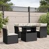 VidaXL Garden Lounge Set 6 Pcs with Cushions Black Wicker 3266586