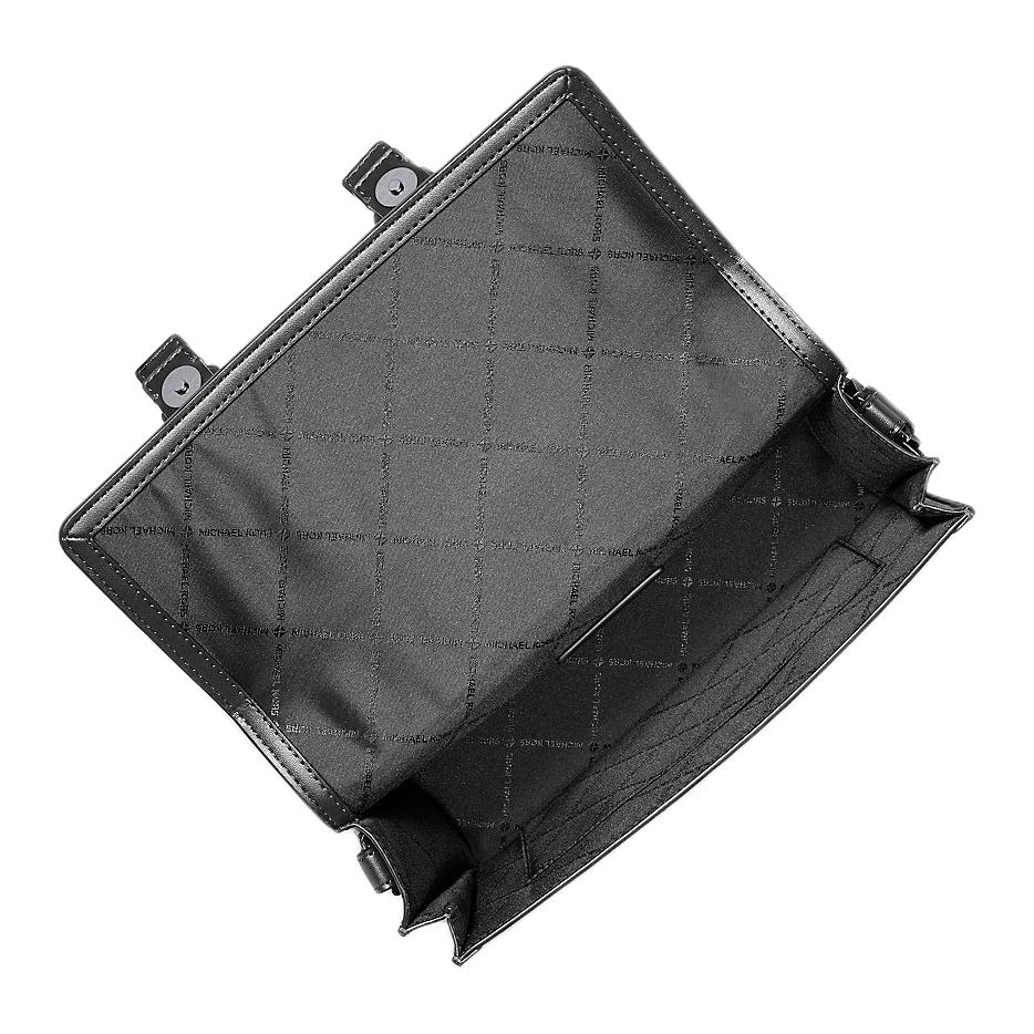 Michael Kors Cooper Monogram Patchwork Flap Shoulder Bag Men Shoulder Bag Black 37S6LCOM1O-BLACK