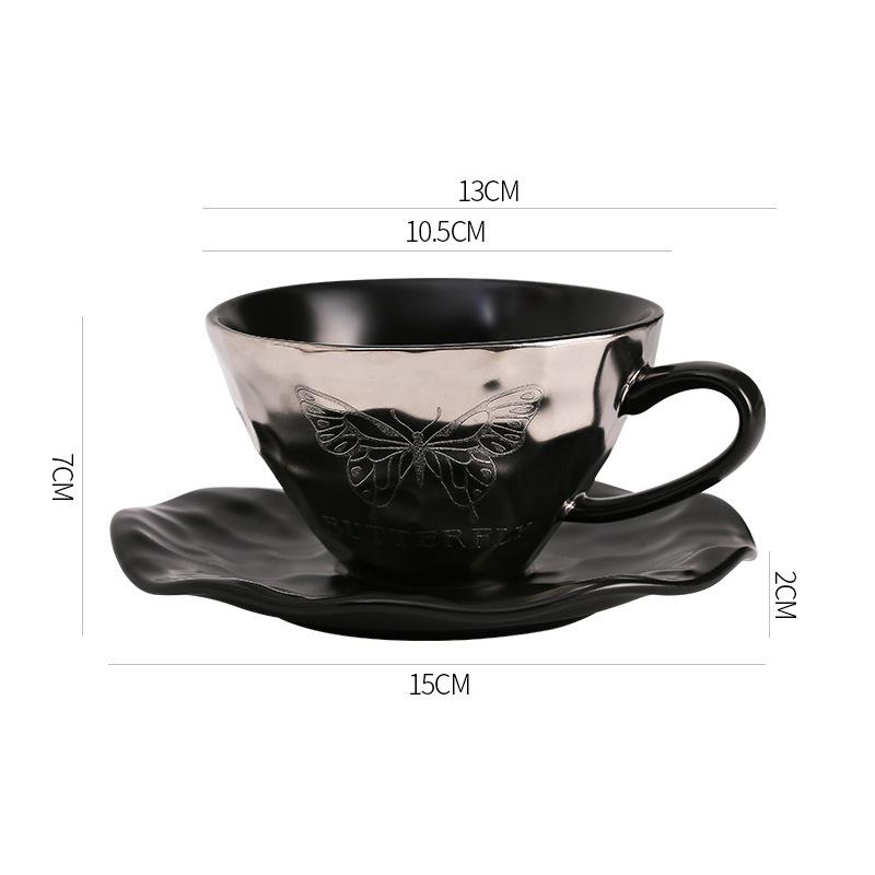 French Luxury Coffee Cups Plate Set, Exquisite High-end Ceramic Mugs, Office Afternoon Tea Cup, Birthday Wedding Souvenirs Mug