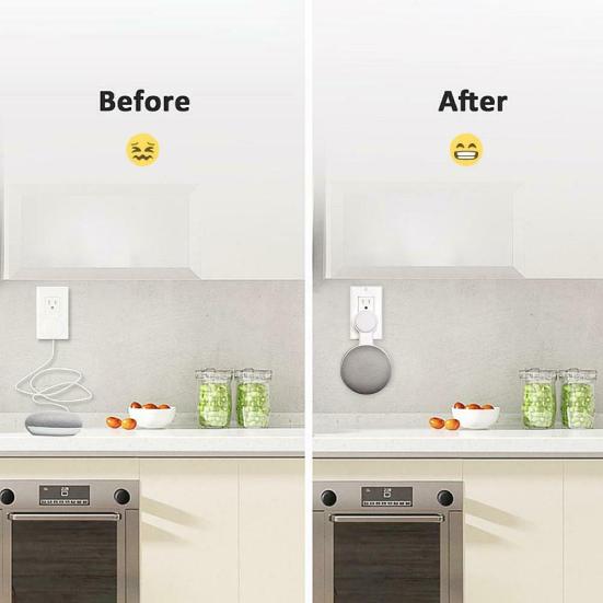 Outlet Wall Mount Bracket Holder Accessory for Google Home Mini Smart Speaker