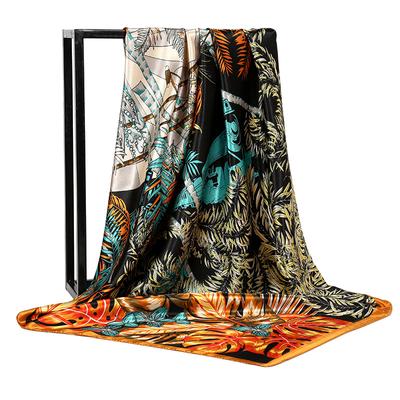 Vogue Foulard Σατέν τετράγωνο μεταξωτό κασκόλ Φουλάρια υψηλής ποιότητας 1 τμχ 90*90 cm Φουλάρια σάλι Κομψές δημοφιλείς γυναίκες