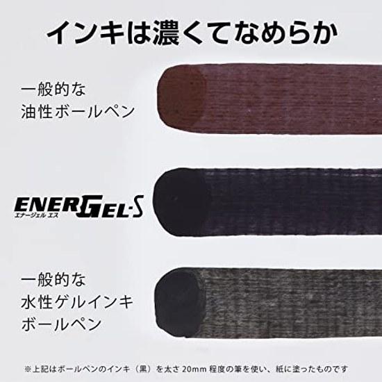 Pentel Ballpoint Pen Gel Ink EnerGel ES 0.5mm Black Barrel BLN125-A 10 pieces