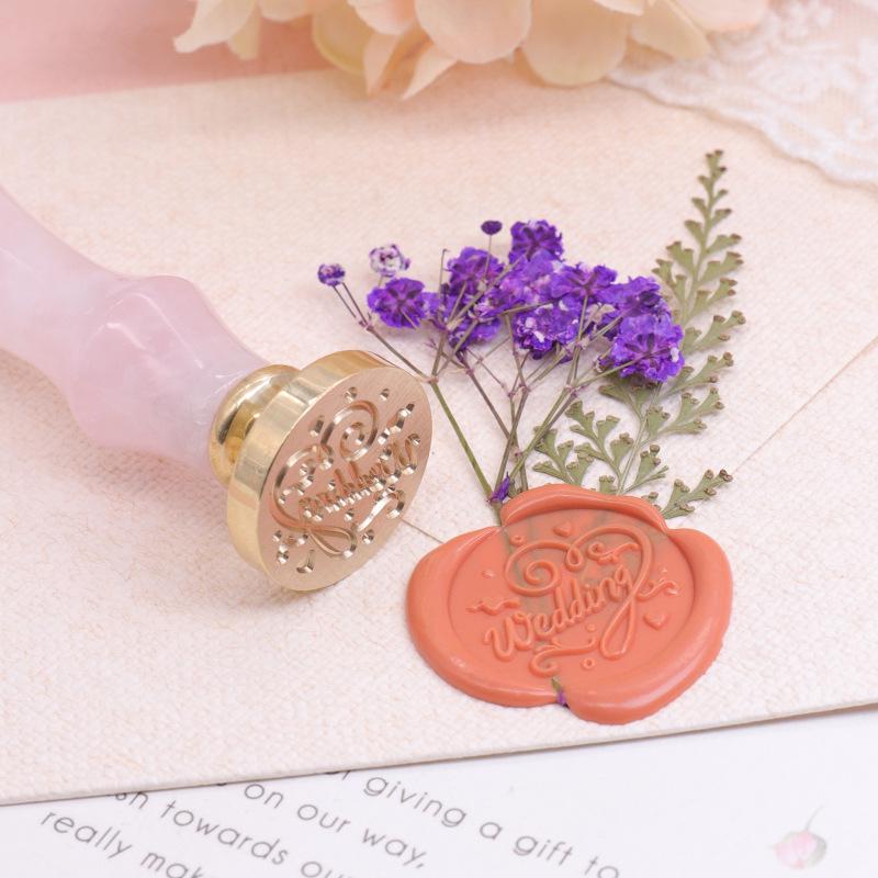 Wedding Series Round Wax Seal Stamp Head - Copper Handmade Letter Sealing