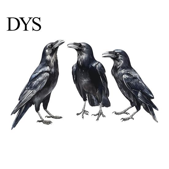 Personalized Home Ornament Halloween Black Crow Wall Stickers, Raven Decals, Removable Room Mural Waterproof PVC Peel And Stick Art Decors for