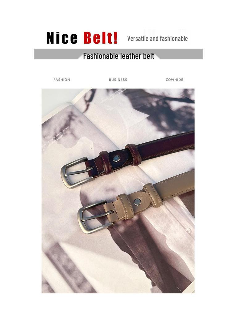 Women's Retro Casual Genuine Leather Belt: Versatile Cowhide Waist Belt