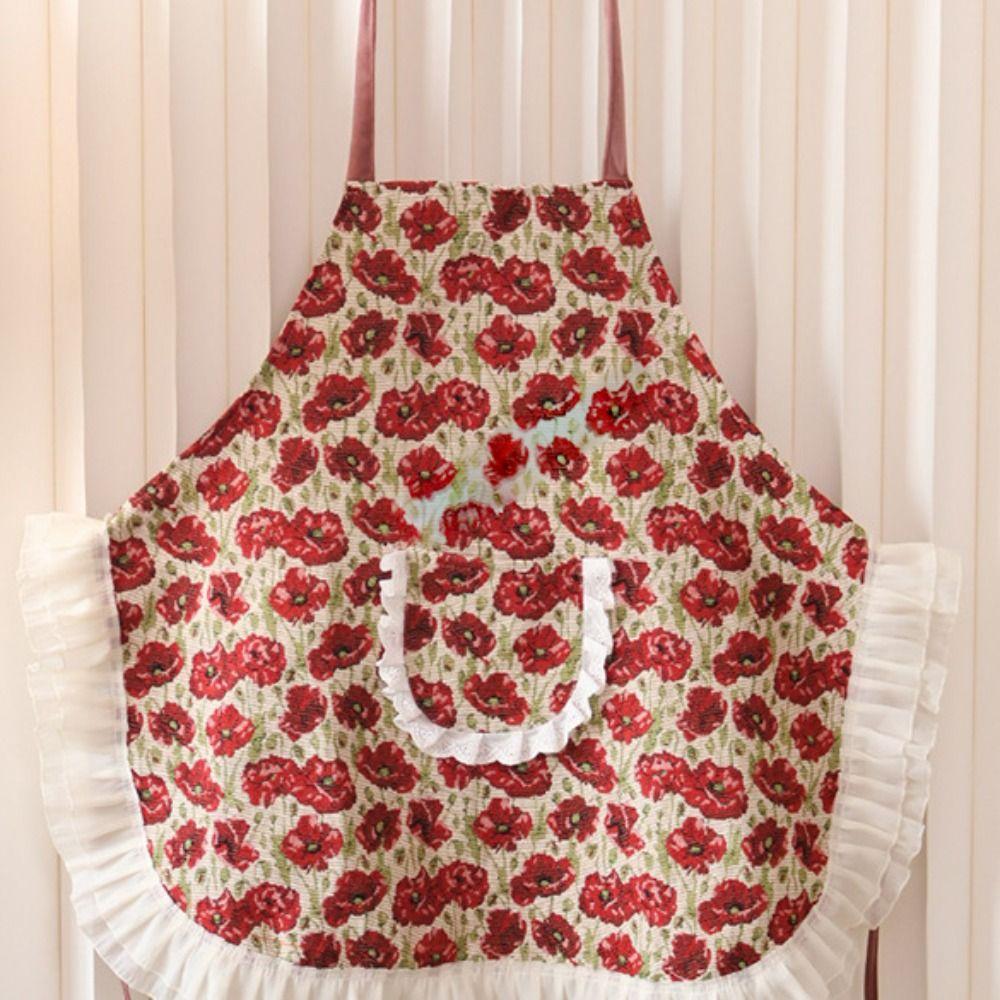 Anti Staining Chinese Retro Apron Stylish Hanging Neck Apron Practical Work Clothes  Cooking