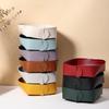 1PC S Round PU Leather Storage Trays Desktop Key and Cosmetics Storage Tray Storage Box Detachable Table Small Objects Organizer
