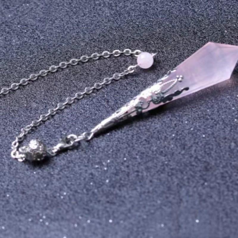 Natural Crystal Pendant with Smoky Quartz, Amethyst, Brown Quartz, Obsidian, Tiger's Eye, and White Crystal