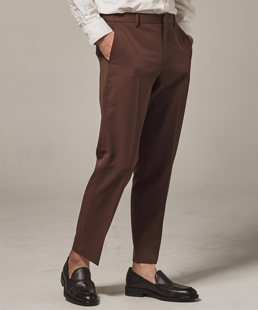 TRADCLUB Side Banding Crop Tapered Slacks (Type A)