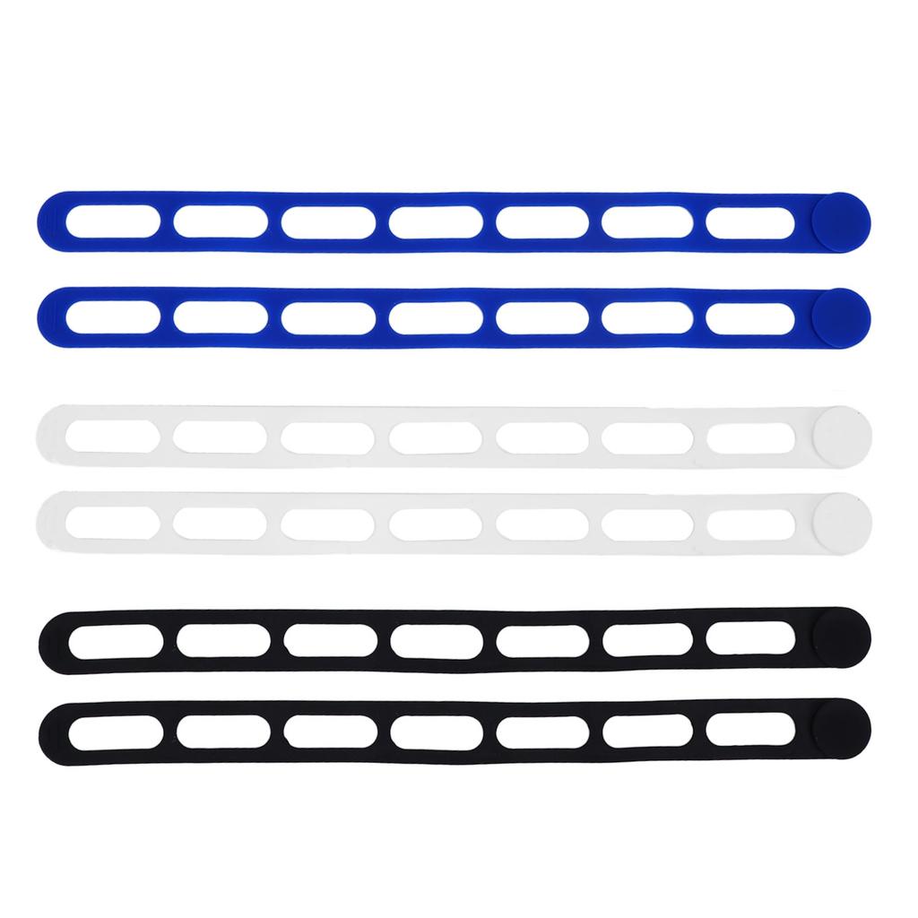 6PCS Silicone Utility Straps Reusable Elastic Self Lock Silicone Ties for Cooker Lid Lunch Box