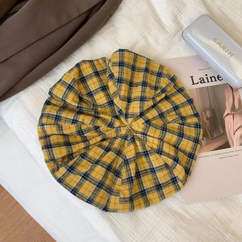 

Y2k шляпа из смеси хлопка, однотонные теплые мягкие шапки в стиле хип-хоп, женские осенне-зимние шапки, женские шапочки Skullies для девочек, оптовая продажа 56-58cm жёлтый