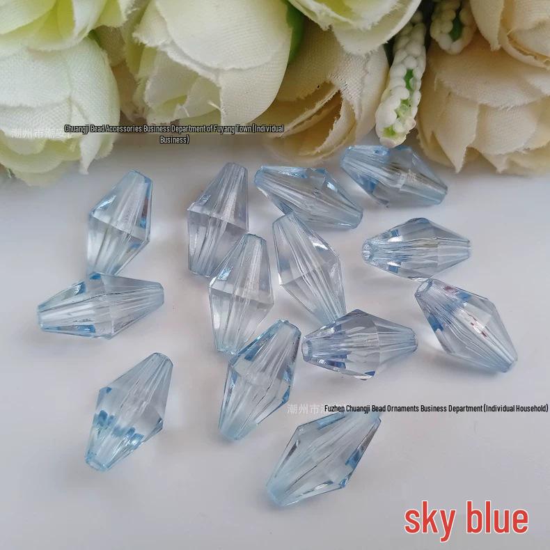 DIY Acryl Transparent Doppelspitzige Reiskörner für Schmuck und Gardinendekoration (7x19mm)