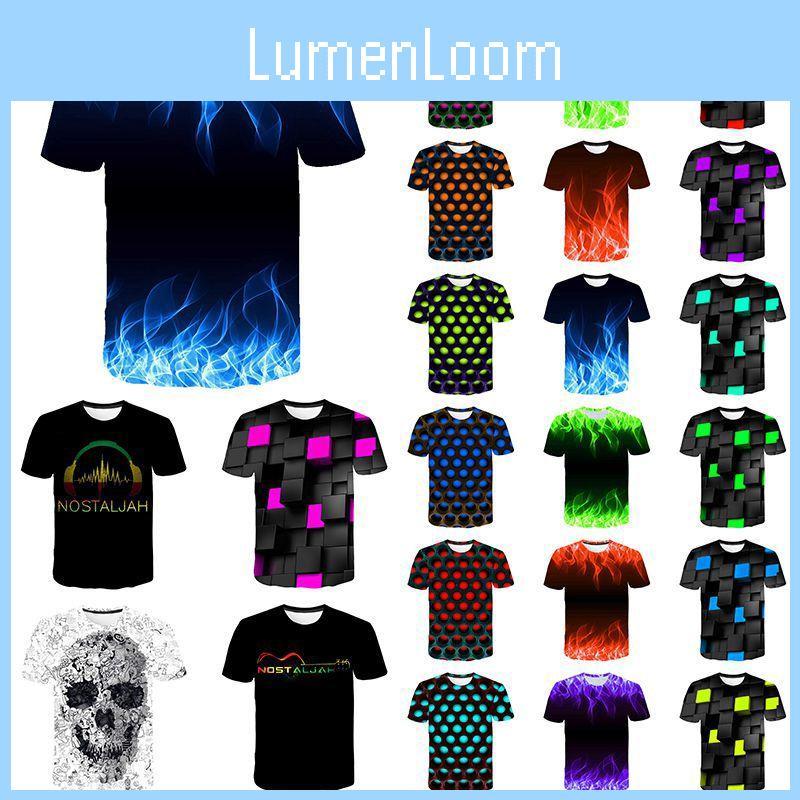 3d Print T-shirt Flame Hypnosis Colorful Print Casual Short Sleeve Top For Stylish Comfort