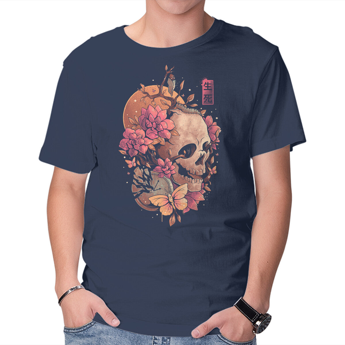 Unisex Crew Neck T-Shirt Time Of The Death Graphic Short Sleeve Casual Tee XS