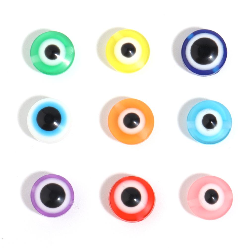 100pcs/lot 6 8 10mm Resin Evil Eye Beads Mix Color Loose Spacer Round Beads For Bracelet Necklace DIY Jewelry Making Accessories