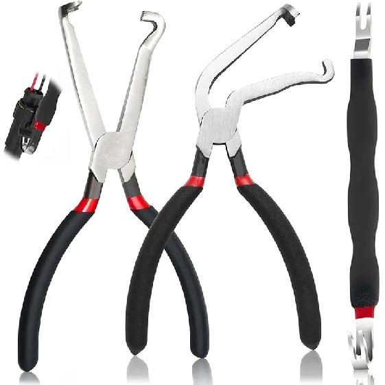 Electrical Disconnect Pliers, Electrical Connector Separator Tool, 8 Inch Automotive Electrical Disconnect Pliers For Cars, Locking Push Tab Plugs