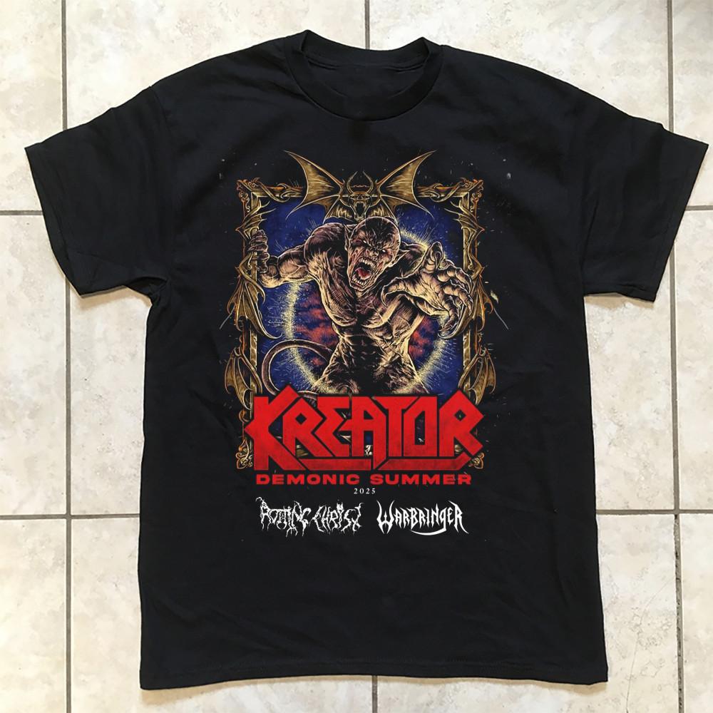 

Kreator Demonic Summer 2025 European Tour T Shirt Black All Size S5Xl KK334 Unisex T-Shirt XL