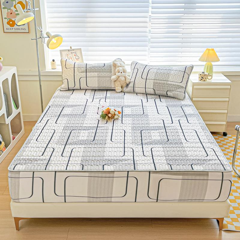 Bonenjoy Summer Mattress Cover Cooling Feel Bedspread Quilted Bed Cover Queen Size Bedsheet Fundas De Colchón (No Pillowcase)