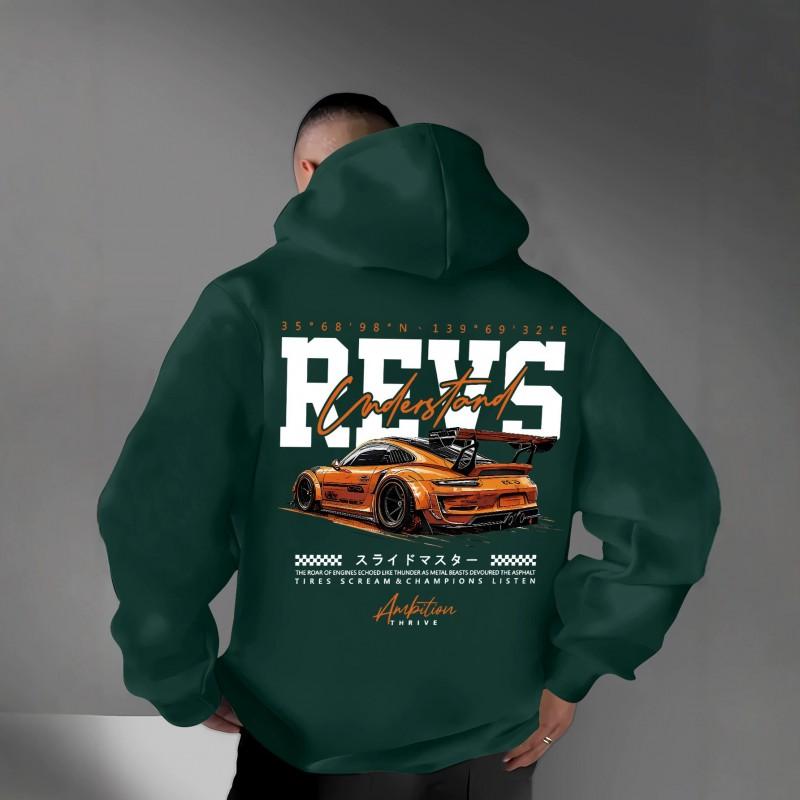 Kalın Tokyo Yarış Grafikli Kapüşonlu Oversize Sweatshirt Unisex Bol Kesim Kışlık Günlük Giyim
