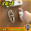 Cute Girl Heart Shallow Mouth Single Shoes Women Spring and Summer 2025 New Flat Velcro One Pedal College Style