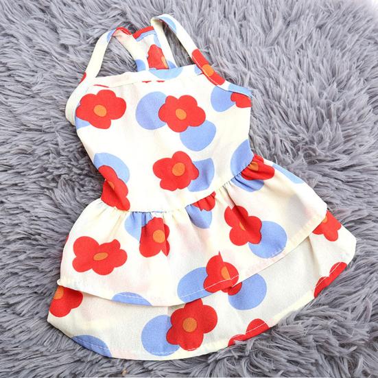 Dog Dress Eye-Catching Cartoon Pattern Vibrant Color Summer Small Dog Princess Cosplay Costume for Home Wear