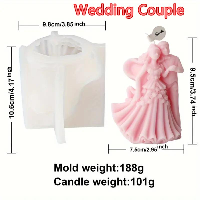 

1PC Silicone Newlyweds Wedding Couple Candle Mold Bride Groom Love Theme Irregular gift Aroma Statue Mould Newlyweds Tool