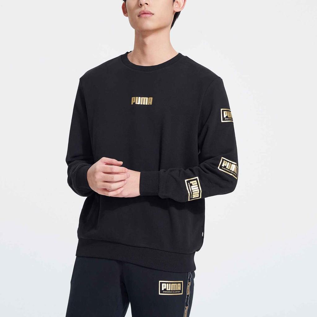 PUMA Sweatshirts Men's Black Crew Neck Moderate Regular 586348-01