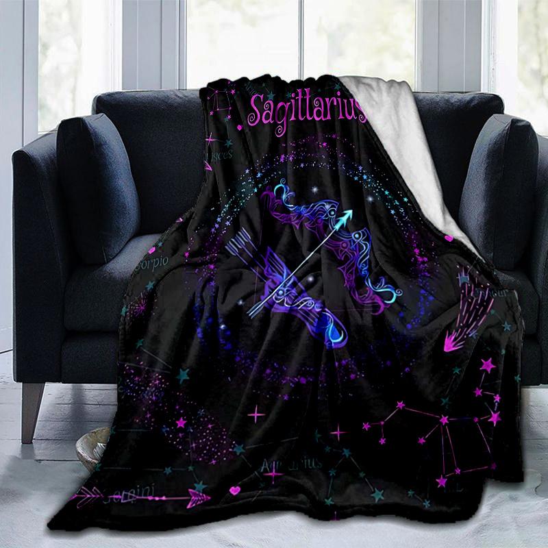 1pc Sagittarius Zodiac Sign Constellation Stars Home Decor Throw Blanket Perfect for Couch, Bed, Travel .W074