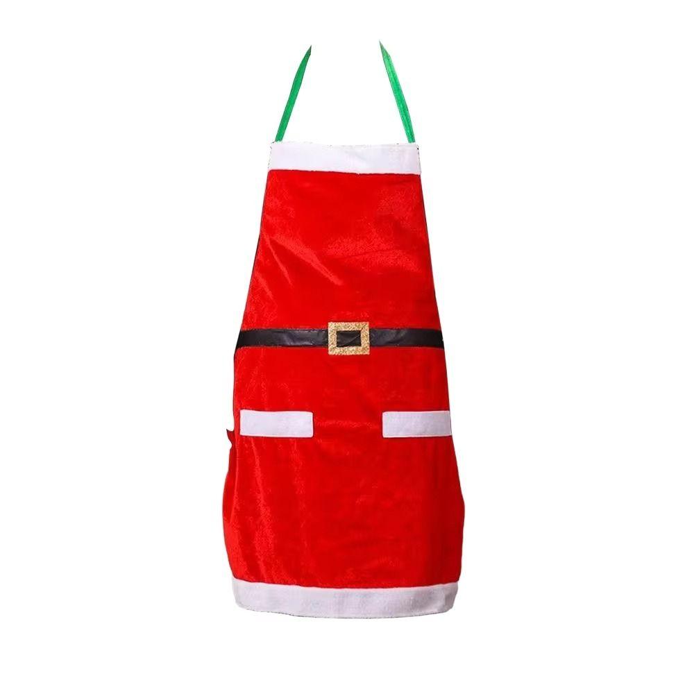 Cartoon Santa Claus Apron Velvet Kitchen Cooking Apron Gift Christmas Aprons  Festive