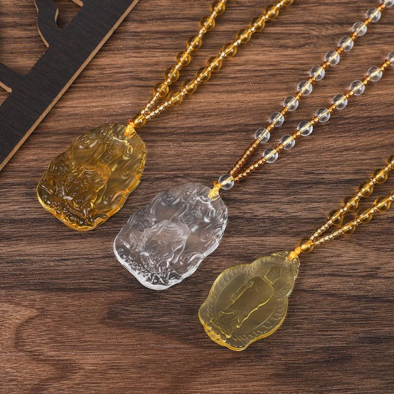 Chinese Ksitigarbha Bodhisattva Pendant Necklace Lucky Amulet Buddha Necklace Jewelry Accessories Gift