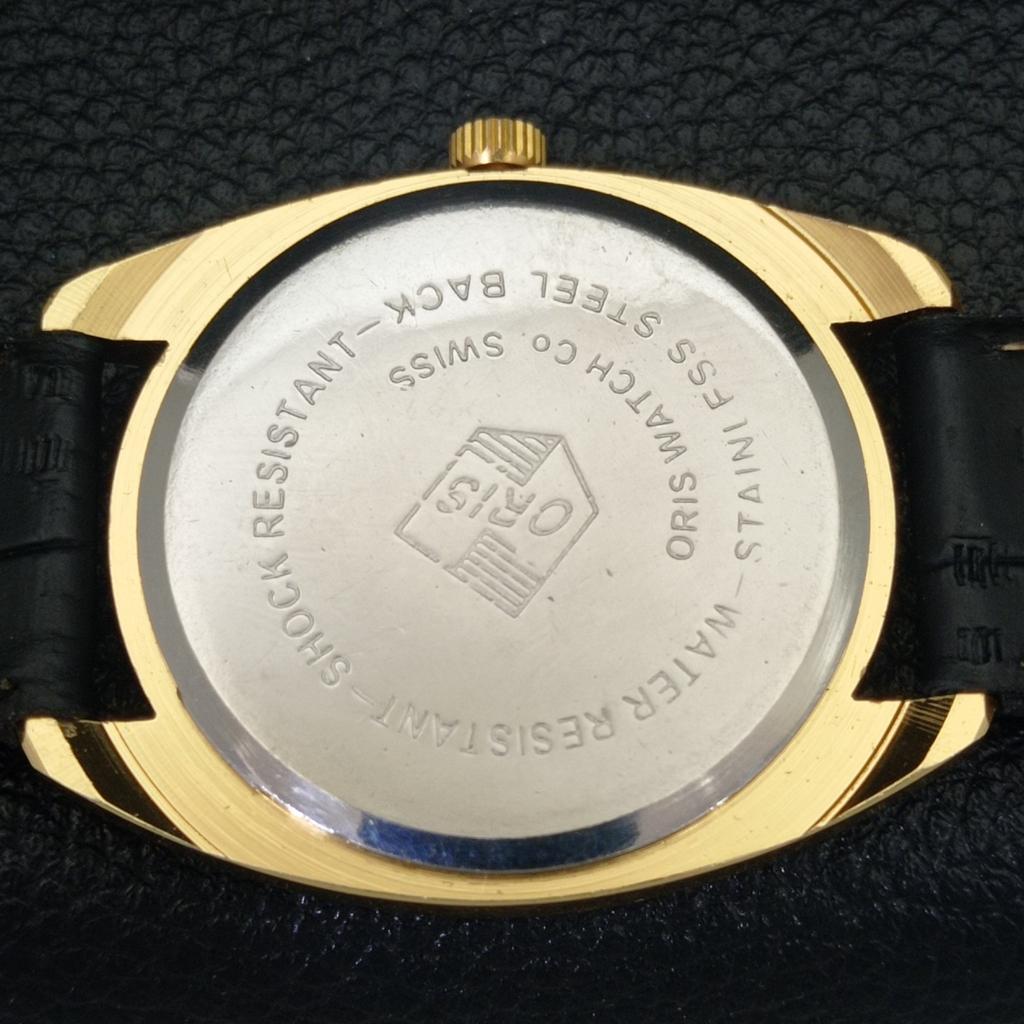 VINTAGE HAND-WINDING SWISS MENS REFURBISHED GOLDEN COLOR DIAL WATCH A438506-2 R131a-a438506