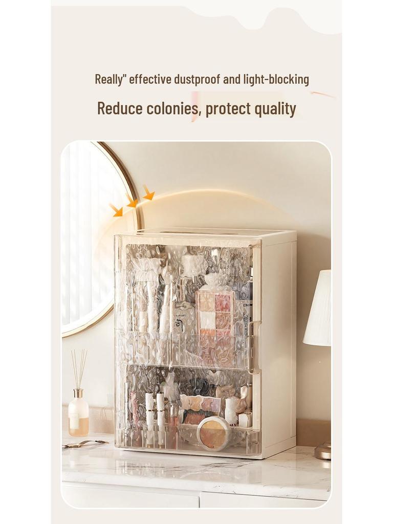 Elegant Folding Desktop Storage: Plastic Lipstick & Cosmetics Organizer