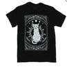 Cat Tarot The Moon Graphic Black T-shirt