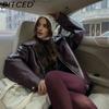 BITCED Women's Leather Jacket Leather Coat Casual Lapel Retro-inspired Loose-fit Top