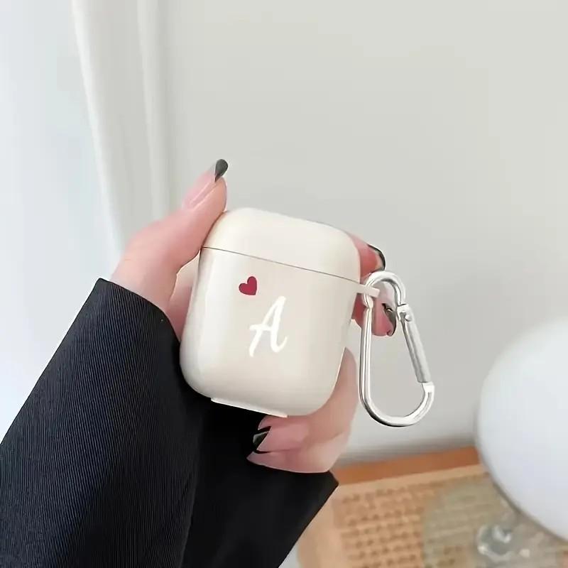 White Letter A Love Pattern Applies To AirPods 1/1st Generation Protective Case Apple Pro/1 Wireless Bluetooth Headset