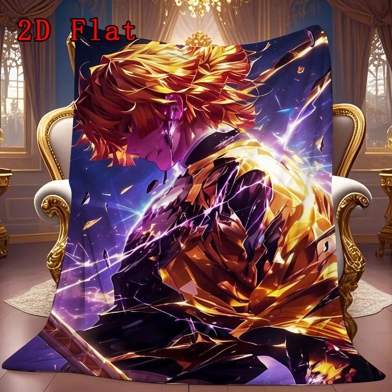 Demon Slayer: Kimetsu no Yaiba 2D Flat Pattern Flannel Blanket High quality All Seasons Warmth and Comfort Perfect for Christmas Gifts.SMT0917220